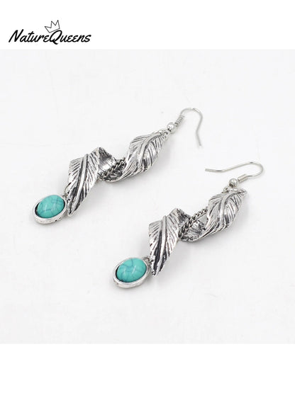 Feather Turquoise Earrings