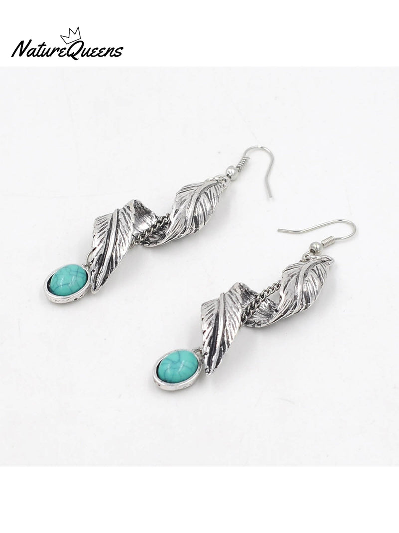 Feather Turquoise Earrings