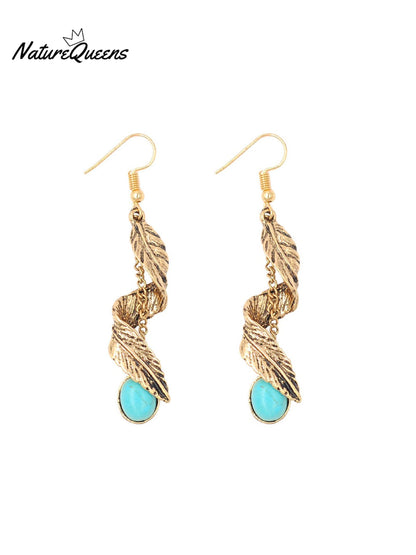 Feather Turquoise Earrings