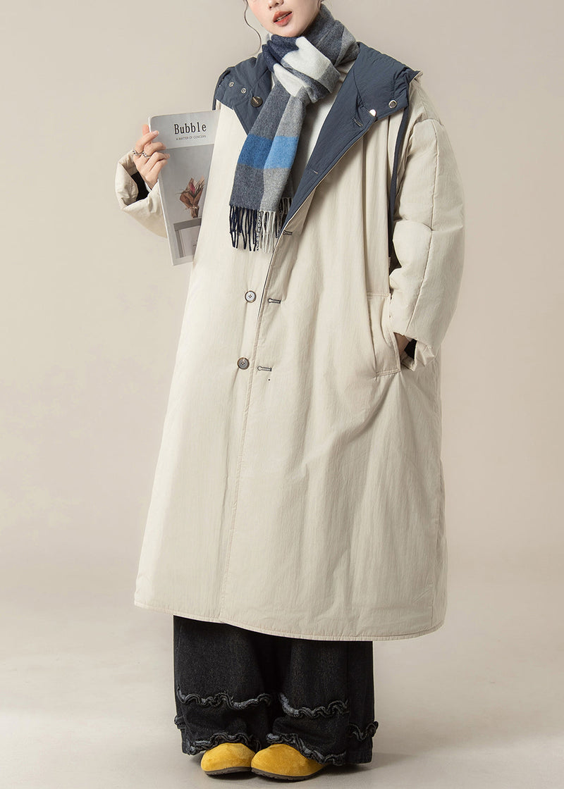 Japanese Style Wear on Both Sides Hooded Cotton Filled Coat Winter
