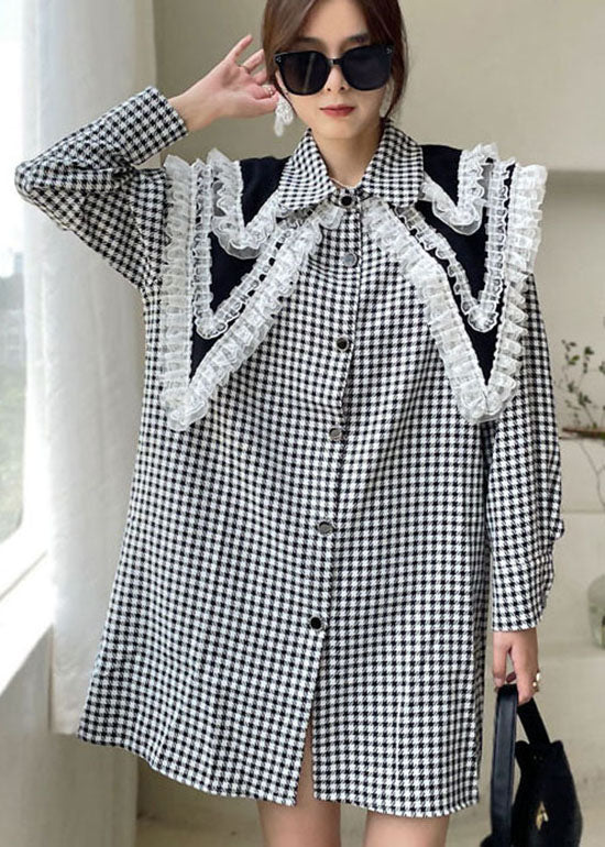 Peter Pan Collar Button Dresses Spring
