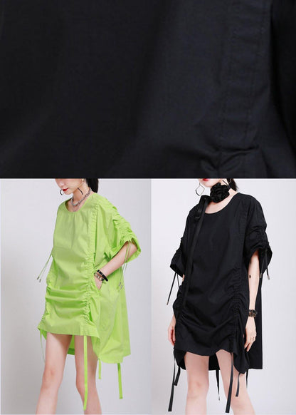 Black Cinched Summer Cotton Dress