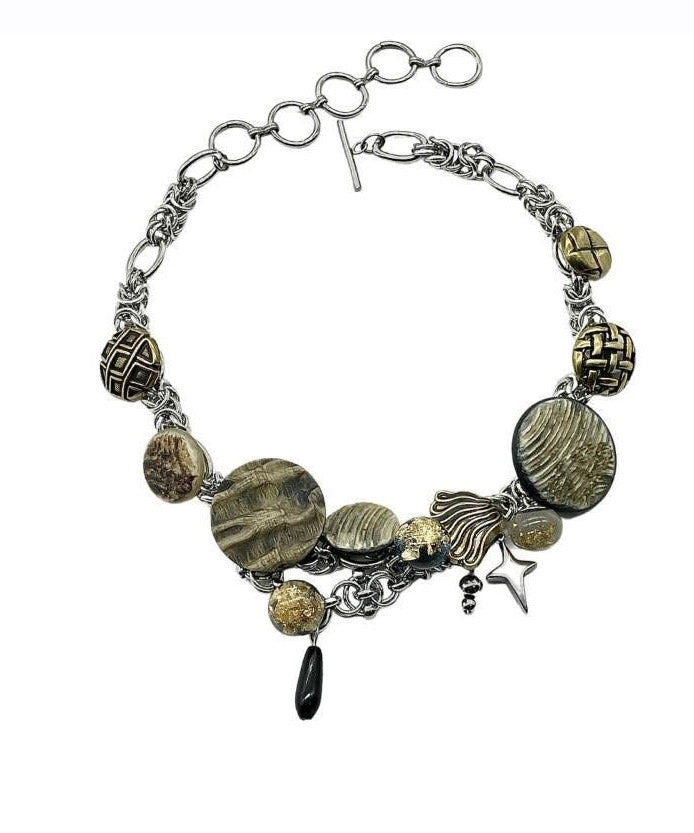 Sterling Silver Stainless Steel Copper Pendant Necklace