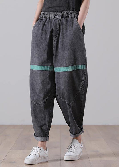 Black Patchwork Jeans Summer Cotton