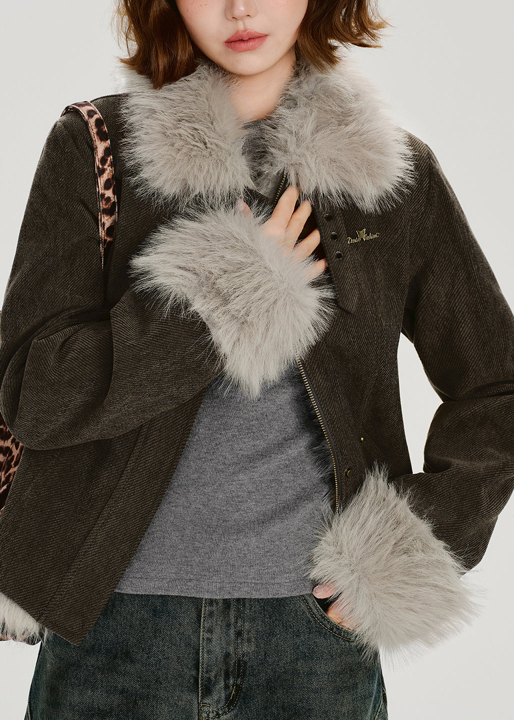 Stand Collar Thick Patchwork Warm Fleece Coats Winter