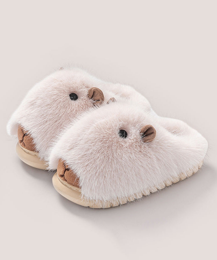 Stylish Comfy Fuzzy Fur Slippers Shoes Brown