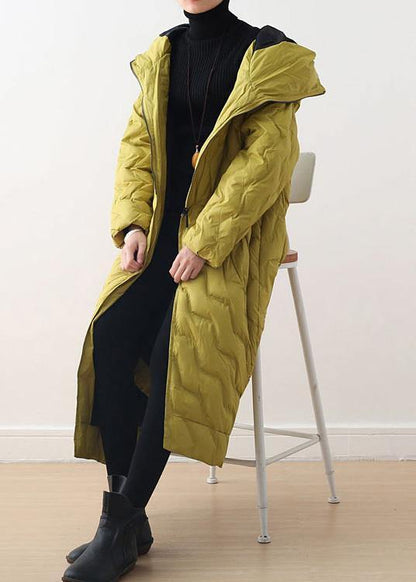 Yellow Coat Hooded Parka Overcoat-limited Stock
