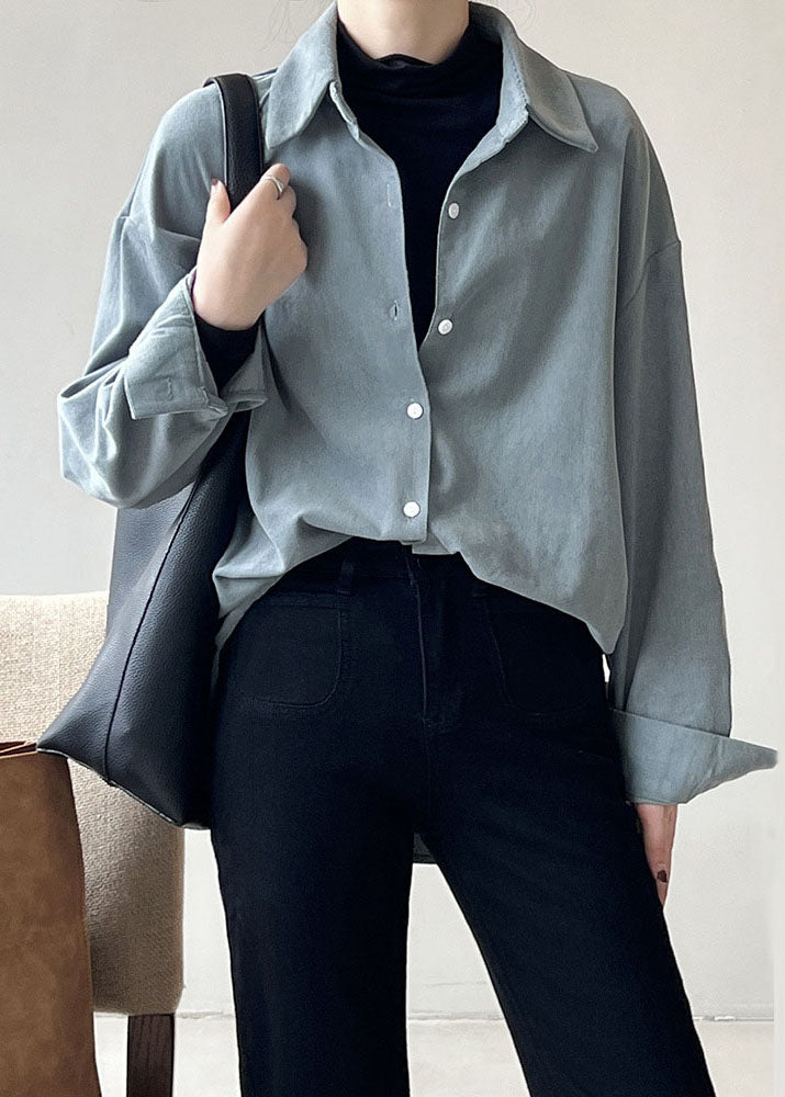 Caramel Button Corduroy Shirts Long Sleeve