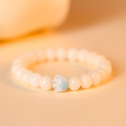 Buddha Stones Natural Bodhi Seed Paw Lucky Cat Paw Peace Bracelet