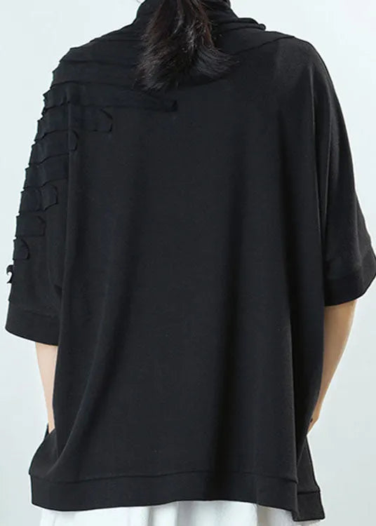 Natural Grey Tasseled Asymmetrical Design Spring Tops Half Sleeve
