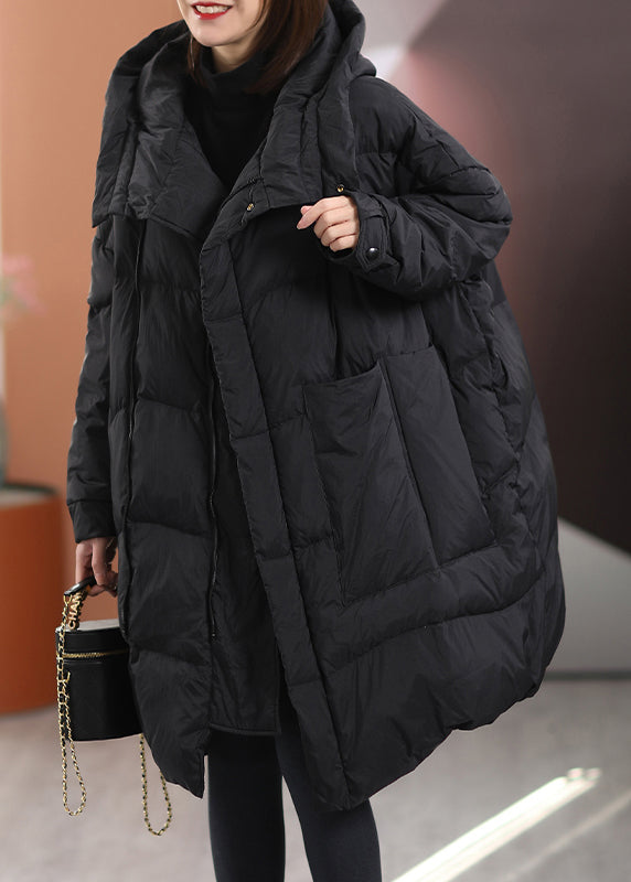 Khaki Oversized Patchwork Pockets Duck Down Winter Coats