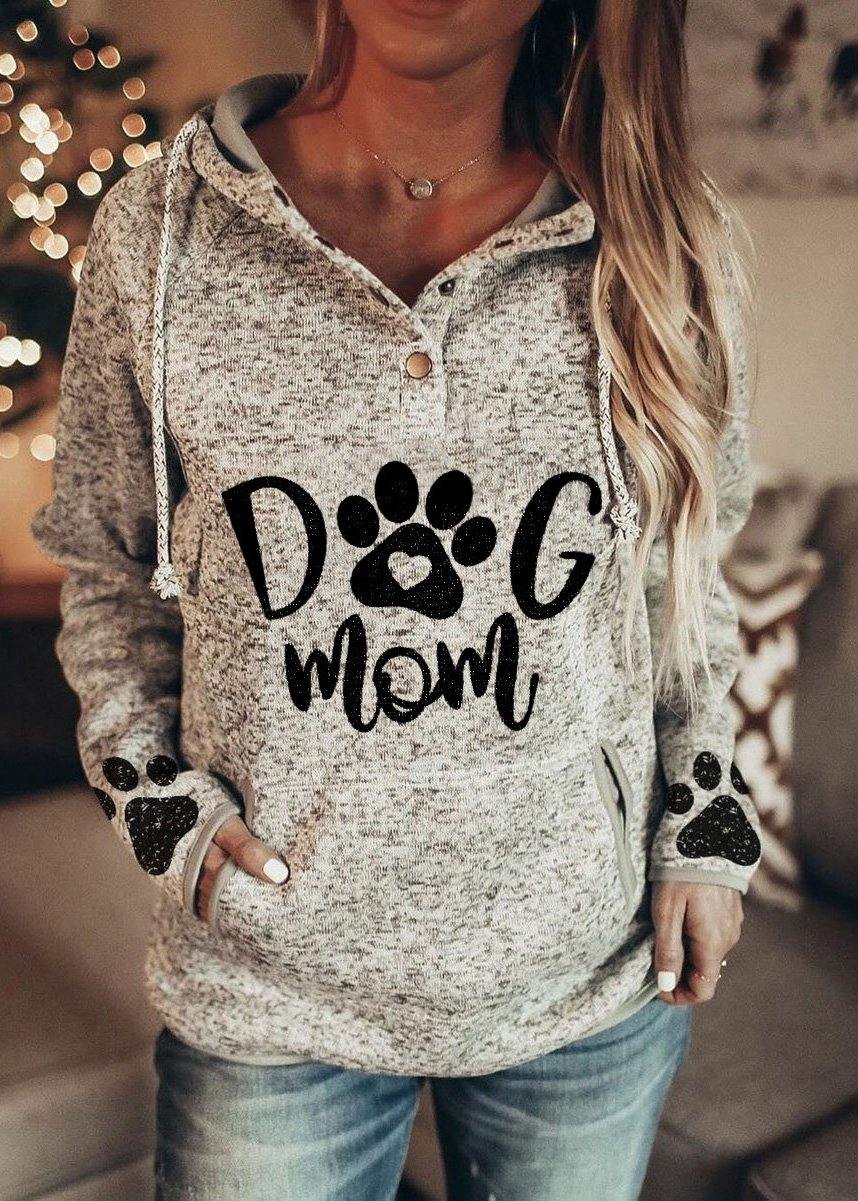 Dog Mom' Graphic Print Sweatshirt Shirts