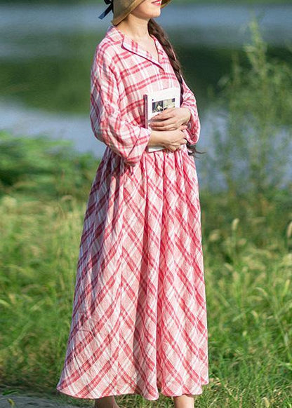 Style Notched Summer Quilting Dresses Ideas Red Plaid Art Dress