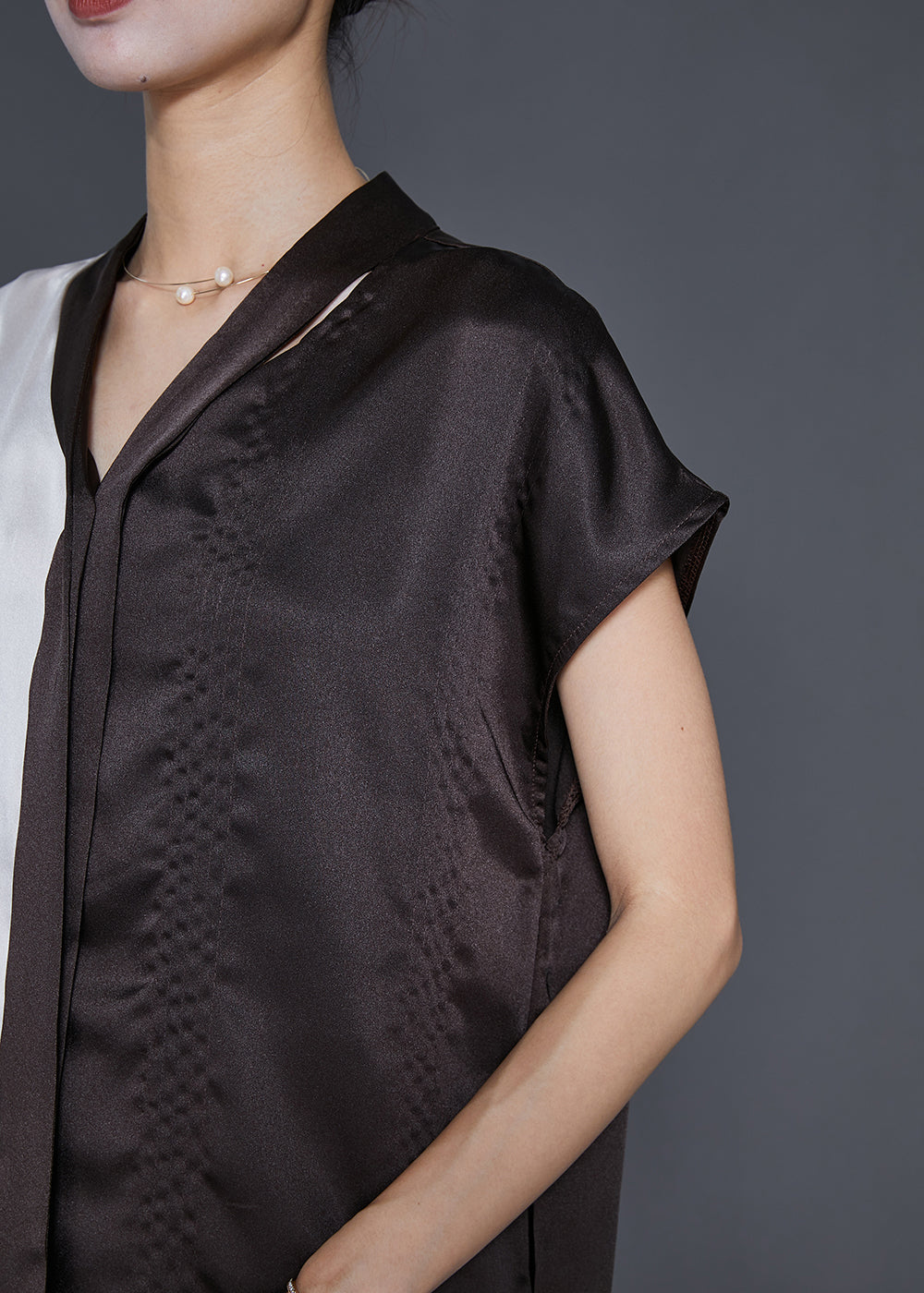 Colorblock Bow Neck Patchwork Silk Long Dresses Summer