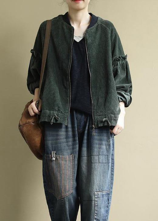 Unique Green Spring Jackets Outfit Ruffles