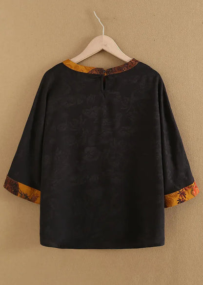 Yellow Asymmetrical Patchwork Fine Silk Top Bracelet Sleeve