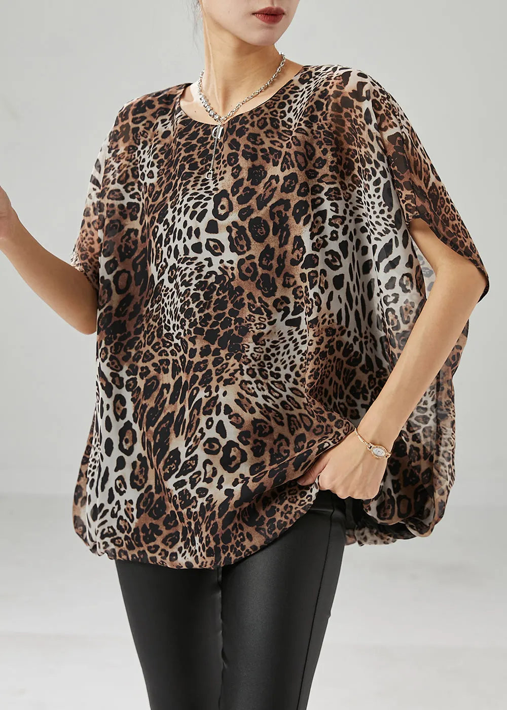 Unique Oversized Leopard Print Chiffon Tank Summer