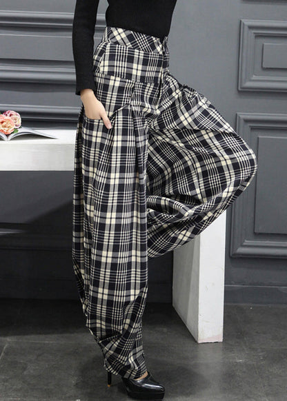 Plaid Pockets Cargo Fall Pants