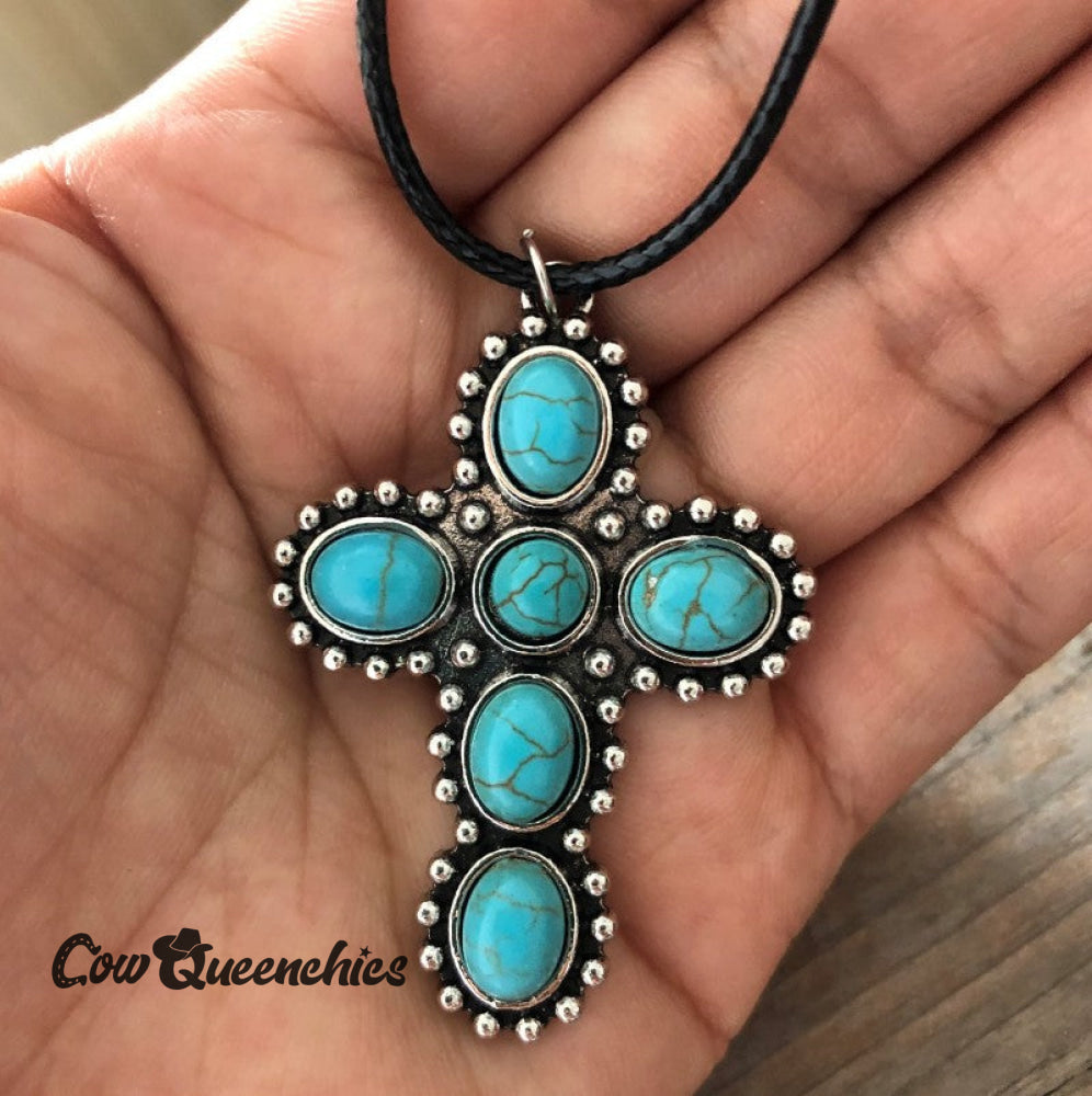 Turquoise Cross Necklace