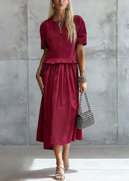 Stylish Red Ruffled Maxi Dress Summer