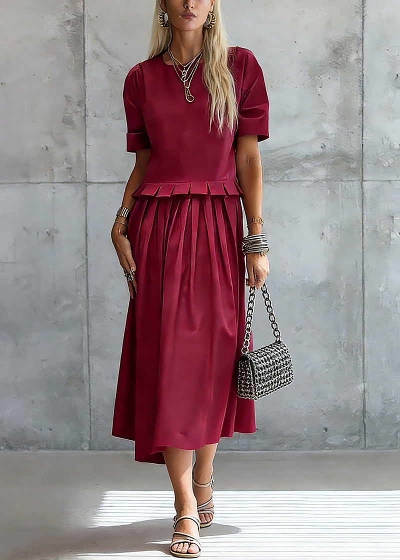 Stylish Red Ruffled Maxi Dress Summer