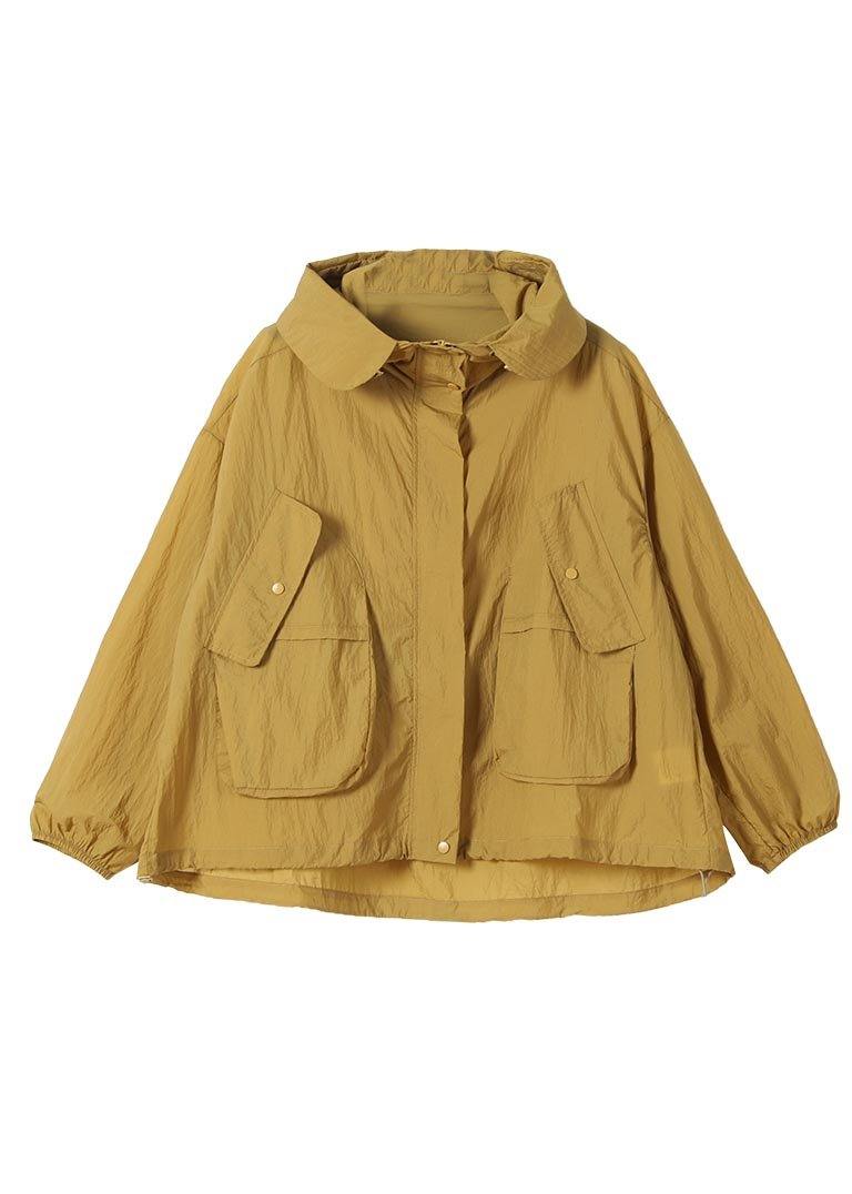Loose Green Zippered Upf 50+ Coat Jacket Hooded Coat Summer