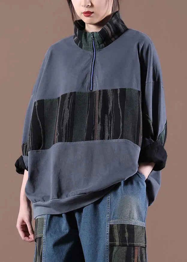 Gray Stand Spring Sewing Tops