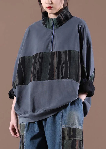 Gray Stand Spring Sewing Tops