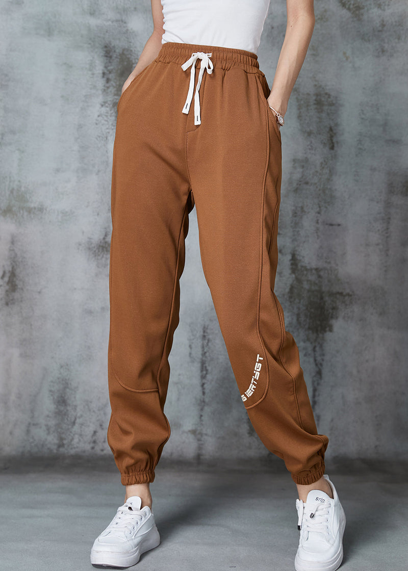 Khaki Oversized Patchwork Cotton Harem Pants Spring