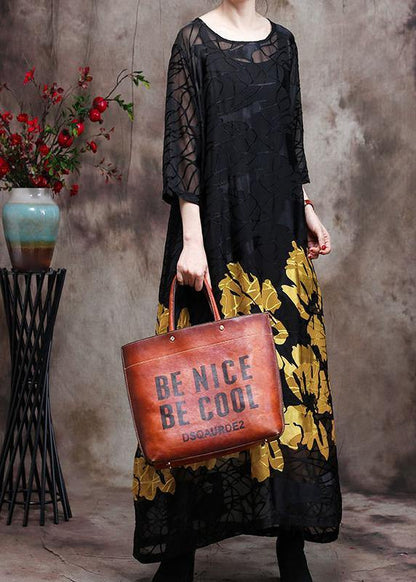 Lace Maxi Dress Yellow Loose Dress Summer
