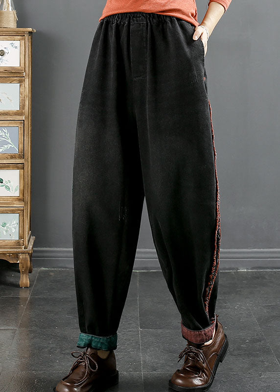 Blue Pockets High Waist Beam Denim Pants Fall