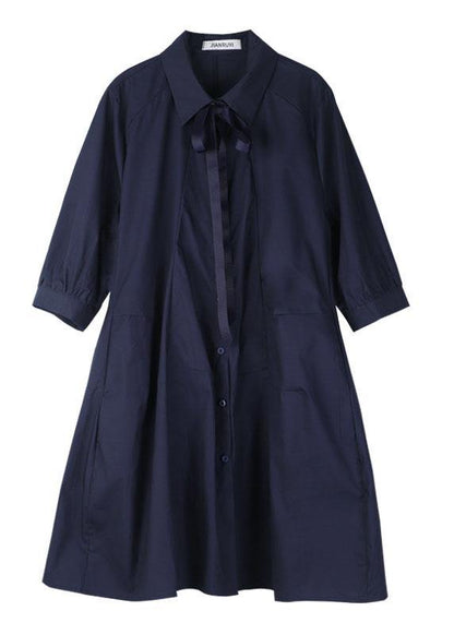 French Red Slim Fit Summer Cotton Half Sleeve Party Dress