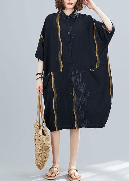 Yellow Peter Pan Collar Button Summer Party Dresses Half Sleeve