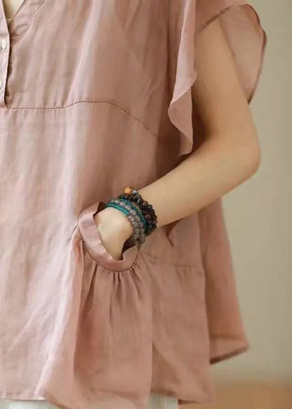 Black V Neck Patchwork Fall Shirt Top Short Sleeve