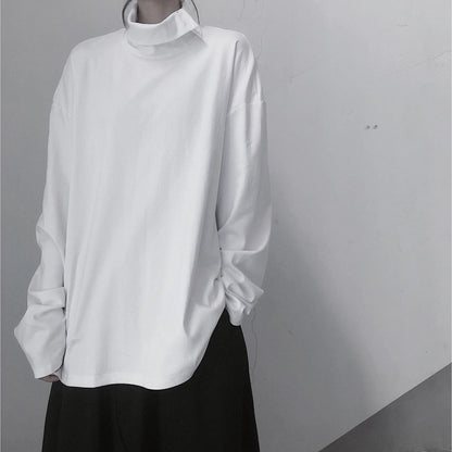 Diy White Tunic Top High Neck Asymmetric Midi Top