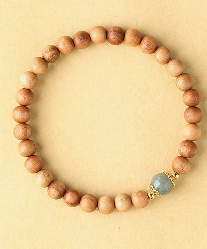Yellow Jade Mahogany Beading Bracelet