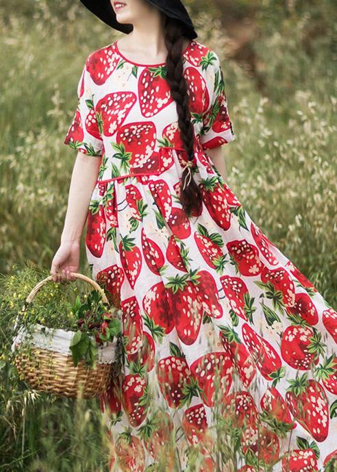 Diy O Neck Exra Large Hem Summer Tunic Ideas Red Strawberry Dress