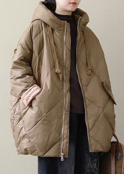 Black Long Puffer Jackets Winter Warm Cotton Blend Coats