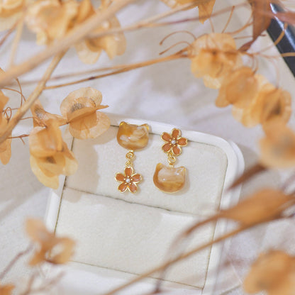Amber Cat Earrings