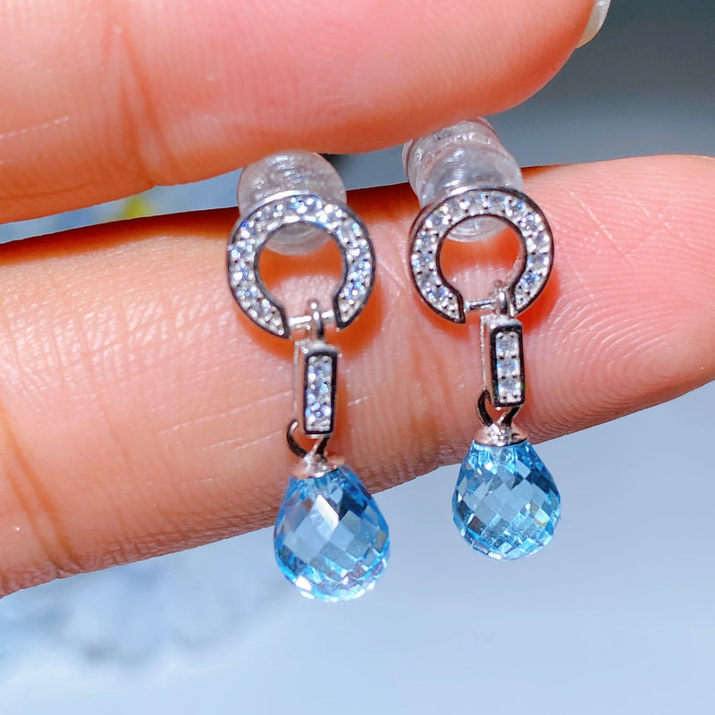 Amethyst 25mm Crystal Healing Earrings Silver