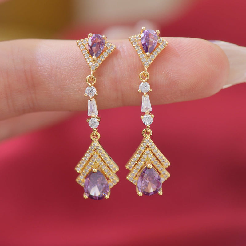 Amethyst Baroque Drop Earrings