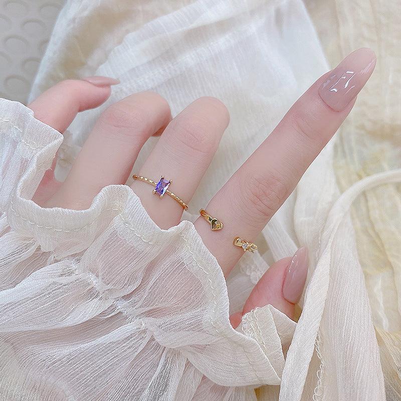 [sample ] Baguette Amethyst Ring - Lavender