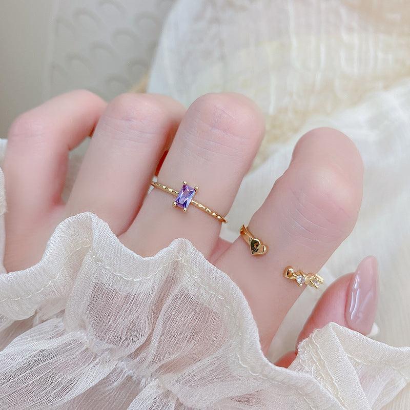 [sample ] Baguette Amethyst Ring - Lavender