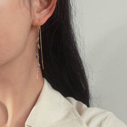 Amethyst Threader Earrings