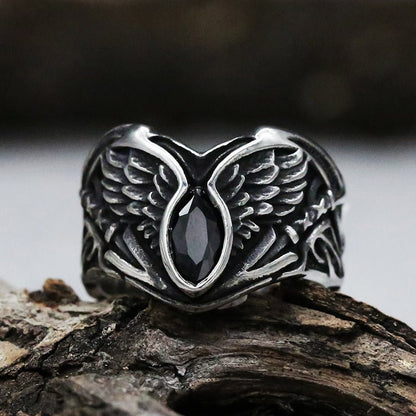 Fallen Angel Wing Demon Eye Ring
