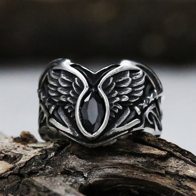 Fallen Angel Wing Demon Eye Ring