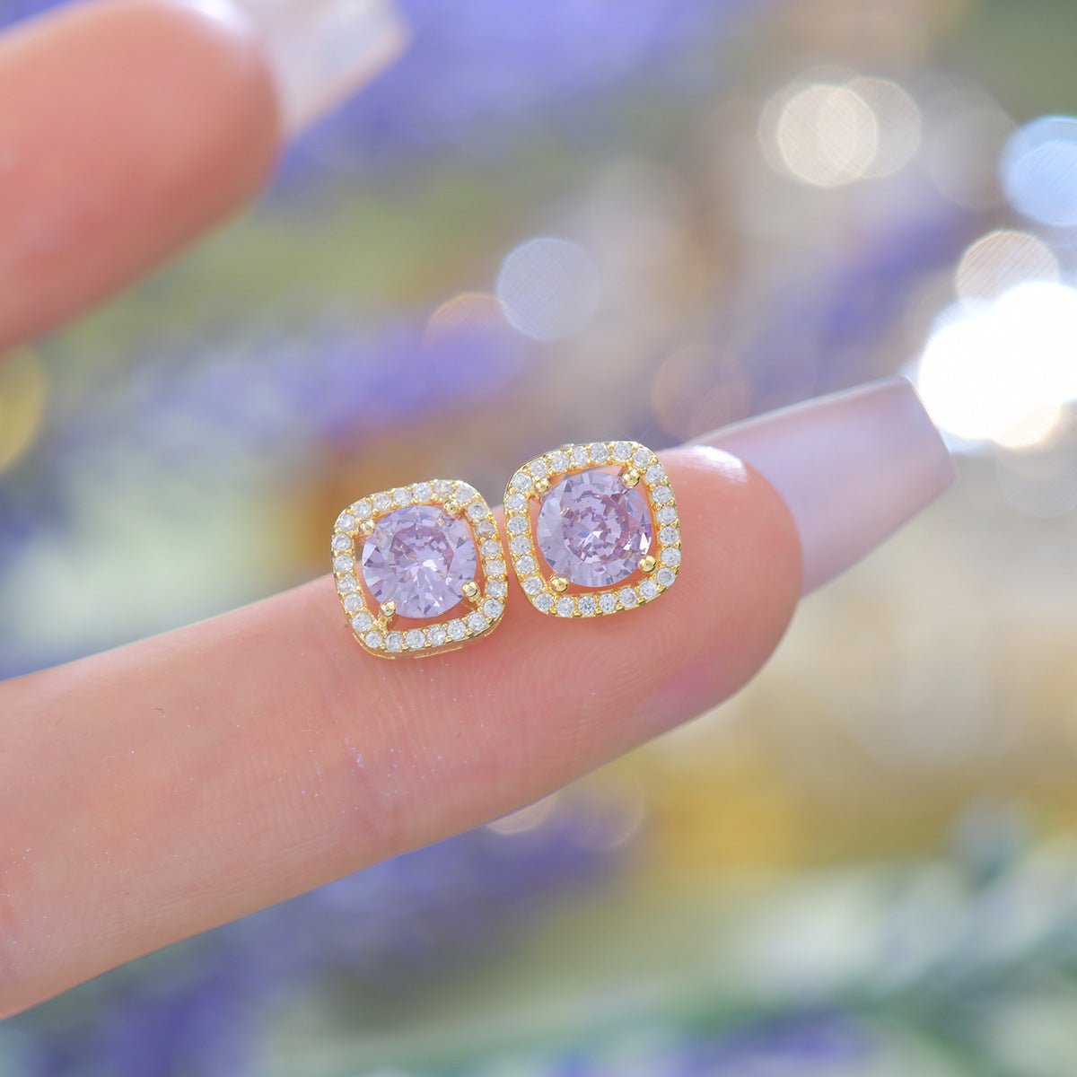 Angelica Amethyst Stud Earrings