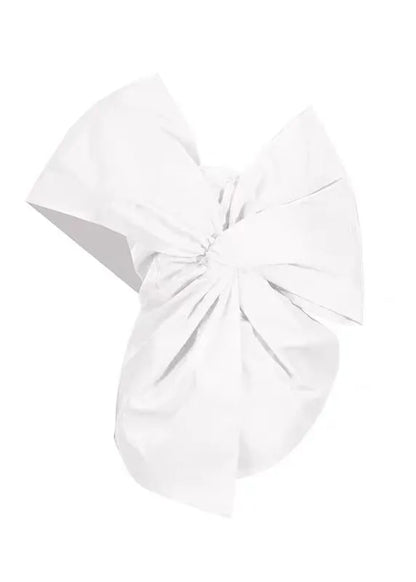 Red Asymmetrical Bow Splicing Design Top Summer