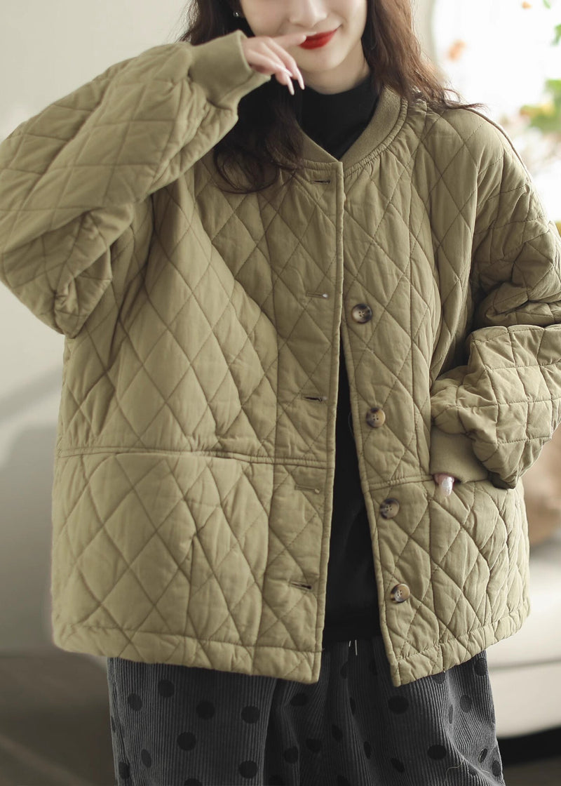 Green Oversized Warm Fine Cotton Filled Coats Winter