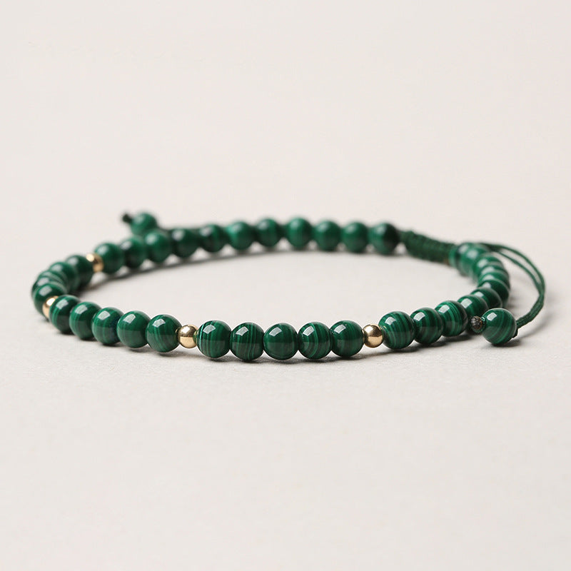 Buddha Stones 4mm Natural Malachite Protection Calmness String Bracelet